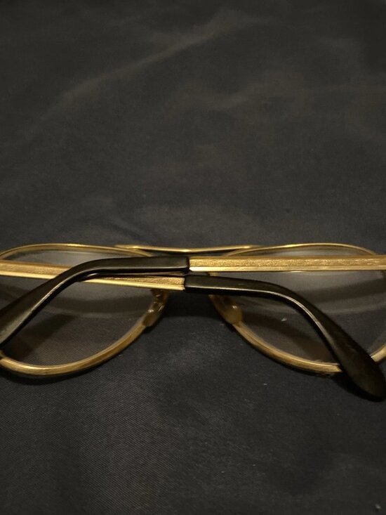 VTG Victory Optical Eyeglasses Aviator Style Gold Rim Brown Ears 5.5 54-16 EUC main image 7